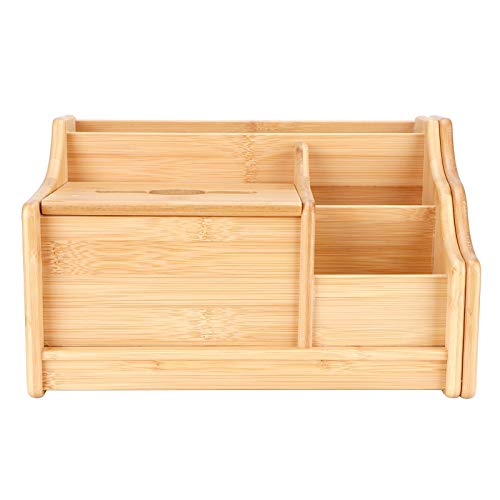 Kuuleyn Scatola portaoggetti, Organizer da scrivania in bambù Estensibile per scaffali per Libri, Supporto Fisso per Forniture per Ufficio
