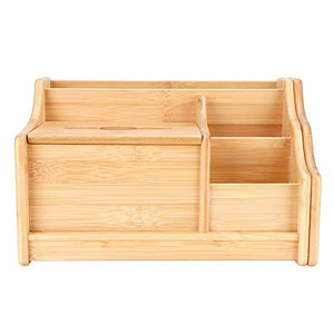 Kuuleyn Scatola portaoggetti, Organizer da scrivania in bambù Estensibile per scaffali per Libri, Supporto Fisso per Forniture per Ufficio