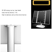 Specchio per Il Trucco, specchietti per Il Trucco del Bagno Specchio per Il Trucco retroilluminato 22 luci a LED Controllo della Luce Touch-Screen, ingrandimento 1/2 / 3X Ripiegabile
