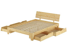 Erst-Holz Solido Matrimoniale in Pino massello 140x200 Anche per Ragazzi con doghe rigide 60.62-14