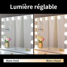 Meetop Specchio illuminato Vanity con 14 lampadine a LED sostituibili, stile Hollywood, specchio cosmetico con Touch Control di design, o tavolo da parete, colore: argento, 61 x 52 cm