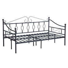 AINGOO Letto di Riposo in divani Letto in Metallo con Gambe e testiera per Materasso 90 * 190 cm Nero