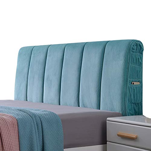 Copertura Per Testiera Per Letto Elastica Copritestata Letto Copertura Antipolvere Lavabile Per Letto Fodera Elastica Protezione Per Decorazione Della Testiera ( Color : Lake blue , Size : 50*220cm )