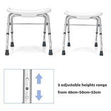 Sgabello da doccia, sgabello pieghevole per doccia, altezza regolabile in 3 posizioni, con maniglie laterali, per disabili, antiscivolo, per bagno, panca da doccia