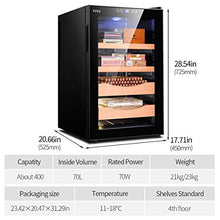 WSKFC Cigar Humidor Elettrico del Dispositivo di Raffreddamento Dual-Core di refrigerazione ospitare Fino a 400 sigari, 2.47 Cubic Ft (Oro)