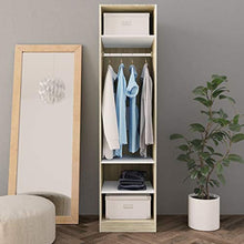 Festnight Armadio, Armadio Guardaroba in Truciolato 50x50x200 cm Bianco e Rovere Sonoma