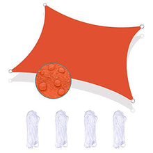 Bluecool Vela Ombreggiante Impermeabile 4X5m Tenda a Vela Ombreggiante Anti-UV Impermeabile Resistente a Strappi Protezione Solare Facile da Installare per Giardino Verande Cortile, Arancia