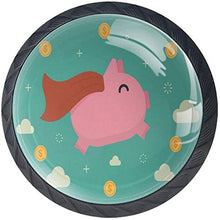 Pink Pig Men Coin Cloud Blue Pomelli per Porta Set di 4 Pomelli per Mobili Manopole per Cassetti Cucina Armadio Vetro