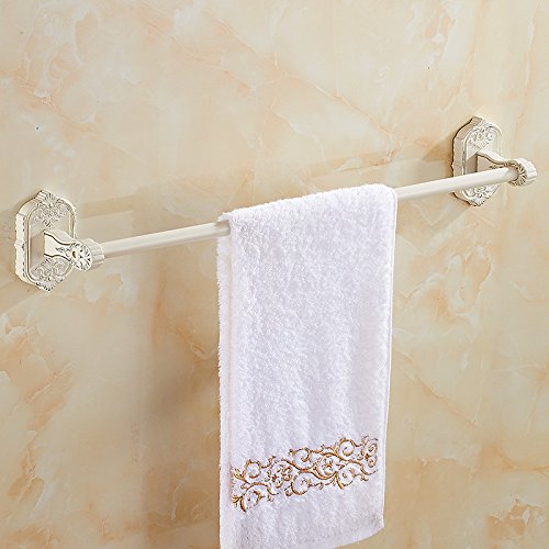 MBYW portasciugamani Moderno Portasciugamani in Metallo Bianco Dorato più portasciugamani Bianco Bagno Retro mensola Bagno Hardware Pendente (DB53), portasciugamani Singolo Bar, 60cm