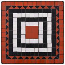 Festnight Tavolino Bistrot con Mosaico Terracotta e Bianco, Tavolo da Esterno 60 cm Ceramica