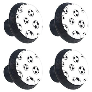 Set di 4 maniglie rotonde per armadio da cucina, credenza, cassettiera, cassettiera, con viti, per cucina, comò, armadietto, bagno, armadio, calcio, nero, bianco