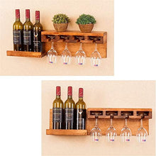 Classico Vino mensola montaggio a parete di legno di pino Unità scaffali galleggiante bottiglia di vino Rack |Mensola del supporto del calice del vino Holder Hanging Wine Glass ripiano controsoffitto