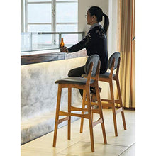 Sgabello da bar Comodo Legno massello Sgabello da Colazione Multicolore Traspirante (Color : A)