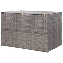 Tidyard Baule da Giardino Grigio cm in Polyrattan, Baule da Esterno,Bauli e Contenitori da Giardino 150 x 100 x 100 cm