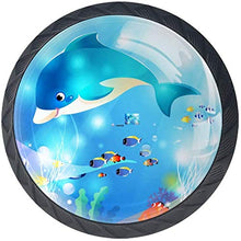 Balene e macchie sul fondo del mare Pomelli per Porta Set di 4 Pomelli per Mobili Manopole per Cassetti Cucina Armadio Vetro
