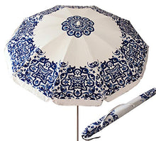 Si.trade s.r.l. Ombrellone Spiaggia Giardino Bianco Maioliche Kalat 50020 (Blu)