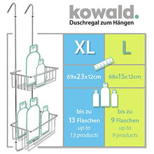 kowald Design Cesto portaoggetti per doccia da appendere colore cromato | XL | 69x23x12 cm
