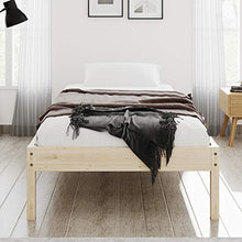belupai Telaio in legno di abete rosso massiccio, con gambe di supporto, per camera da letto, colore naturale, 100 x 200 cm
