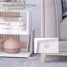 HOMCOM Tavolino da Caffè 2 Ripiani Aperti Design Moderno Salotto Soggiorno Legno 40x40x43cm Bianco