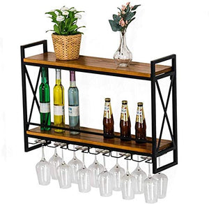 Scaffale Legno Porta Vino Porta Bottiglie E Vetro Portabottiglie Per Vino- Cremagliera Per Vino/Cremagliera Per Vino Creativa A Parete, Cucina Domestica E Decorazione Bar