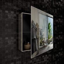 styleglass Mobile Bagno Quadrato Sea in Acciao Inox, 40 x 40 cm, Made in Italy, Armadietto Bagno Pensile con Anta a Specchio e Ripiano Interno, Reversibile, Kit Fissaggio Murale Incluso