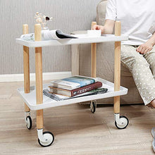 WY&WY Multi-Function Cucina Trolley Carrello Spesa Bar in Bagno Bagagli Trolley di Rolling Trolley Carrello 2-Tier Bagagli Carrello Mensole Utility in Metallo con Ruote,Bianca