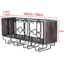 Vencipo Portabottiglie Vino Metallo per 4 Calici Vino Rosso Organizer, Mensole da Muro Design per Cantinetta Vino, Scaffale Metallo Vino Accessori per Sala da Pranzo, Camera da Letto e Cucina.