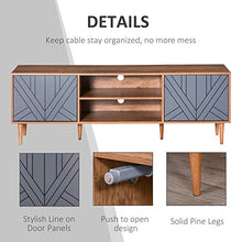 homcom Mobile TV per Salotto con 2 Armadietti con Anta e Mensole, per TV Fino 60'', 160x39.5x55cm, Teak e Grigio