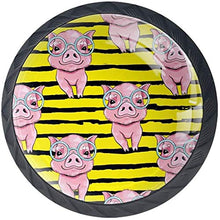 Rosa Maiali Withes Giallo Nero Stripe Pomelli per Porta Set di 4 Pomelli per Mobili Manopole per Cassetti Cucina Armadio Vetro