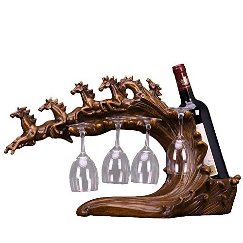 Resin Wine Rack, Supporto per bottiglia di vino a forma di cavallo al galoppo, Figurina come cucina vino cantina centerpiece decorazione organizzatore di stoccaggio