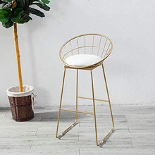 GYPPG Sgabello Bar, sgabelli Cucina per la Colazione, Sedia con poggiapiedi Alto con Gambe in Metallo Dorato e poggiapiedi, Design Moderno, Altezza Seduta 29,5 Pollici