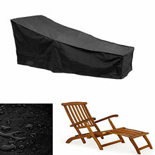 dDanke Copertura per mobili da giardino e patio pieghevole per sedie a sdraio, copertura impermeabile per chaise longue 210 x 75 x 40 cm (nero)