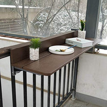 HRXQ Tavolo da Balcone Sospeso da Esterno,Tavolo da Ringhiera da Balcone, Tavolo Pieghevole da Parete con Ringhiera da Balcone Regolabile (Colore: caffè, 8 Misure)