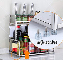 LYM &ripiano di stoccaggio Mensole da Cucina, Forniture for Cucina Multifunzione for Uso Domestico, in Acciaio Inossidabile, for stoccaggio di condimenti, 3 Strati Scaffale di Finitura