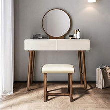 ZRN Tavolo da Trucco Toeletta in Legno con Specchio, scrivania da Trucco con 2 cassetti e Sgabello Imbottito, mobili per Camera da Letto Ragazze Donne Regali