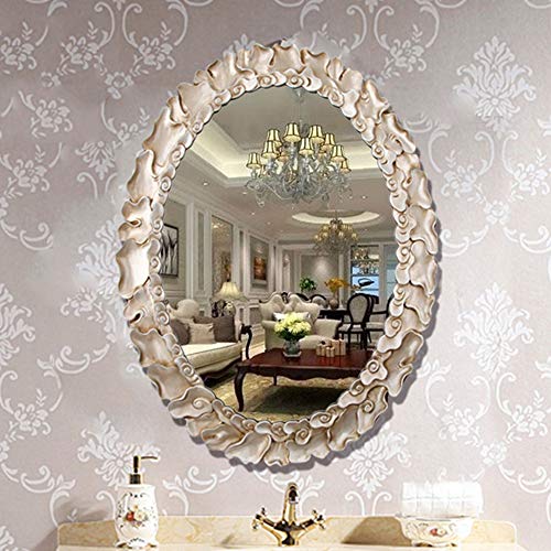 Specchio HD ZQ Specchio Bagno Ovale, Specchio Europeo per Montaggio a Parete/Specchio per Il Trucco/Specchio cosmetico, 52x75cm ^_^