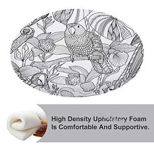 Mesllings Stick Figure Pappagallo Con Fiori Pianta Casa Stampato Moda Rotonda Confortevole Cuscini Sedia Ufficio Cuscini Morbido Cuscino - Diametro 15.35 ''