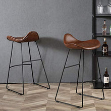 LLT Pratico sgabello (Set di 3) Alta Sgabelli metallo Sgabello Brown Cuscini seduta in pelle | Pub Pianale da cucina pranzo Sgabelli Sedie | Home Cafe colazione Sgabello con schienale e poggiapiedi,6