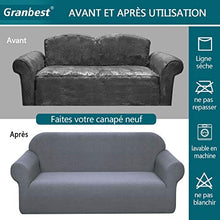 Granbest - Copridivano impermeabile a 2 posti per divano estensibile Jacquard per soggiorno (2 posti, grigio chiaro)