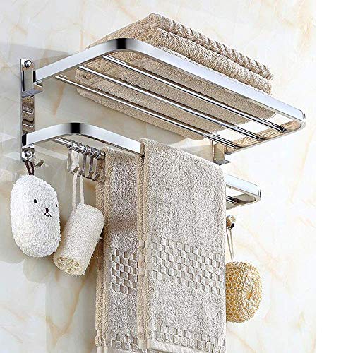 WLVG Portasciugamani per Bagno a Parete, portasciugamani in Acciaio Inox con Barre portasciugamani, portasciugamani Montato a Parete, mensola portasciugamani, 80 cm