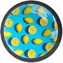 Estate Giallo Limone Modello Blu Pomelli per Porta Set di 4 Pomelli per Mobili Manopole per Cassetti Cucina Armadio Vetro