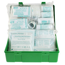 LEINAWERKE 82182 - Scatola per medicazione piccola DIN 13157, con supporto da parete, colore: Verde/Bianco/Rosso/Nero