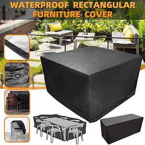 HUACHENG Copridivano Nero per Esterni Mobili da Giardino per Patio Coprisedili Impermeabili Coprisedili per Neve da Pioggia per Divano da Tavolo Sedia Antipolvere Copertura-Nero, 225X116X82cm