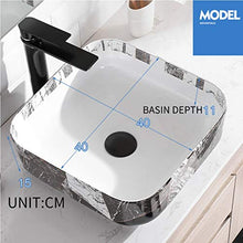Lavandini bagno Lavelli da Bagno Lavabo in Ceramica Semplice Bagno Vanità Regalo in Stile Grigio Bianco e Nero (Color : Bianca, Size : 40x40x15cm)