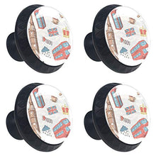 Simboli di Londra (2) 4 PCS Pomelli per Porta, Pomolo per Mobile, Pomelli per Mobili con Viti, Maniglia per Armadietto, Pomelli per Porta, Pomelli per Cassetti per Porta, Armadio, Cassetto e Credenza