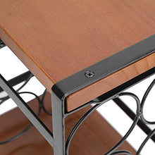 Portabottiglie, Portabottiglie da Appoggio in Legno Rustico, Grazioso Portabottiglie per un Massimo di 6 Bottiglie, Portabottiglie a 3 Livelli per Cucine e Bar - 17,7 x 24 x 31,5 cm