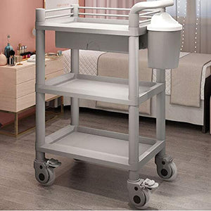 YIN YIN Carrello per Ripiani Scaffale, Salone di Bellezza in plastica cremagliera Mobile Luce e conveniente Grande Salone di Bellezza a casa Taglio di Capelli Grigio 54X37X98CM Carrello a rulli