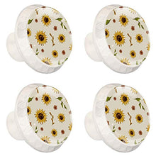 Set di 4 pomelli in cristallo per armadietti e cassetti, con design multiplo per cassettiere, armadi, comodini, librerie, comodini, motivo girasole, stile retrò vintage