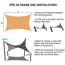 MEILINL Tenda A Vela Ombreggiante Rettangolare, Telo Parasole in Anti UV Tende da Sole Respirante Tutti I Bordi Sono Forniti di Robusto Doppio Strato (Diverse Dimensioni),Verde,2 * 5