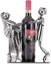 Brubaker Portabottiglie Vino Coppia di Ballo - Coppia Scultura - Supporto per Bottiglie di Metallo - con Biglietto d'Auguri per Il Vino Regalo
